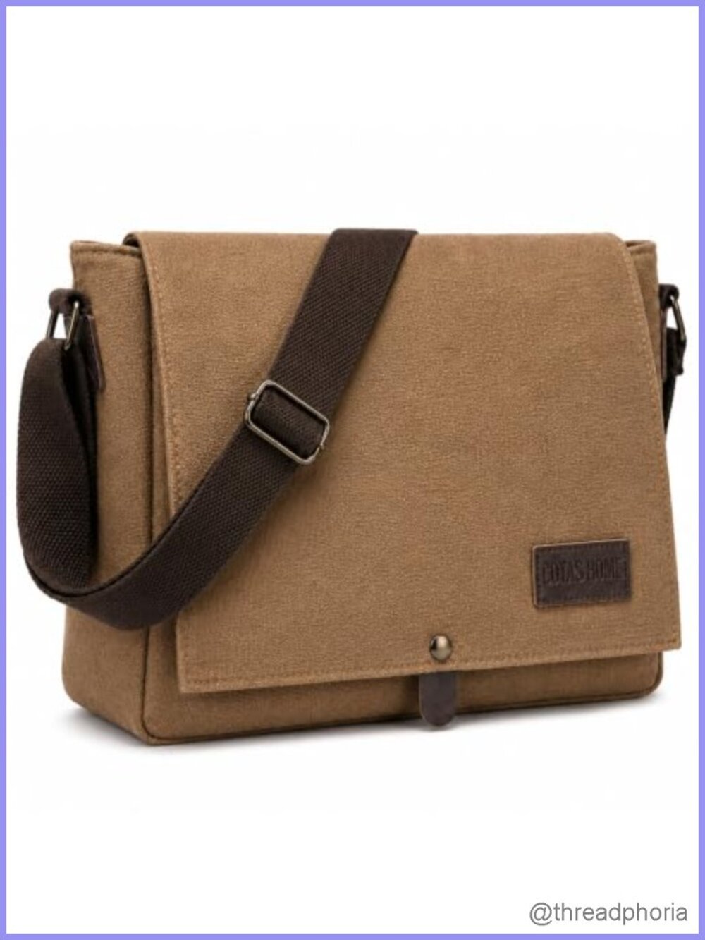 Men's Canvas Messenger Bag Compact Satchel Crossbody A4